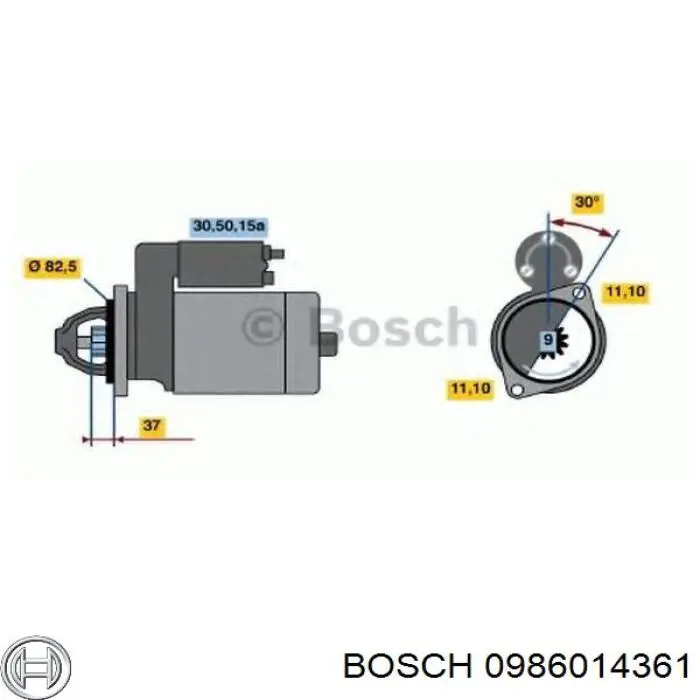Motor de arranque 0986014361 Bosch