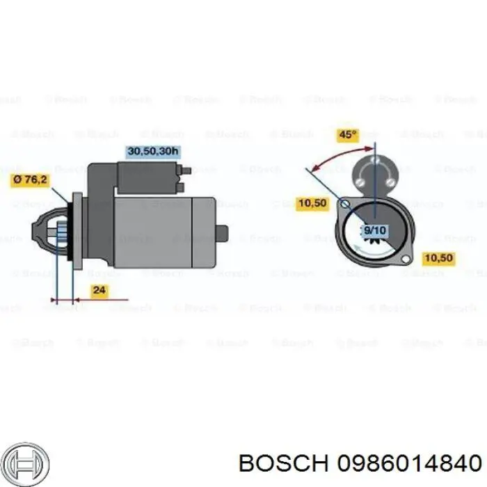 0 986 014 840 Bosch стартер