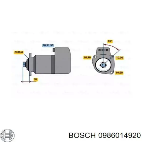 0986014920 Bosch стартер