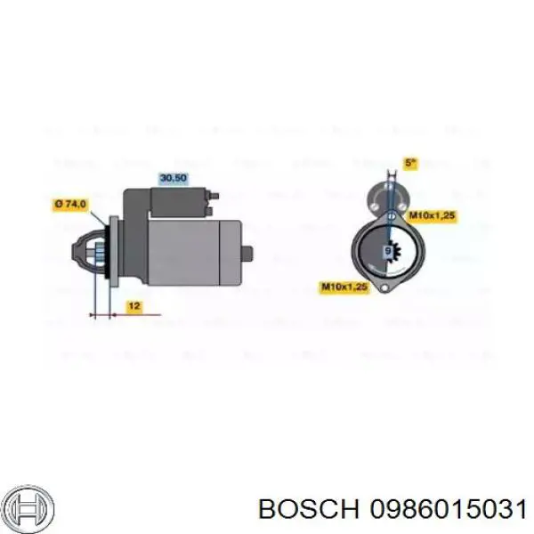 Стартер 0986015031 Bosch