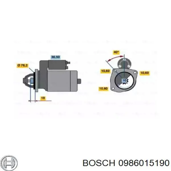 0986015190 Bosch стартер