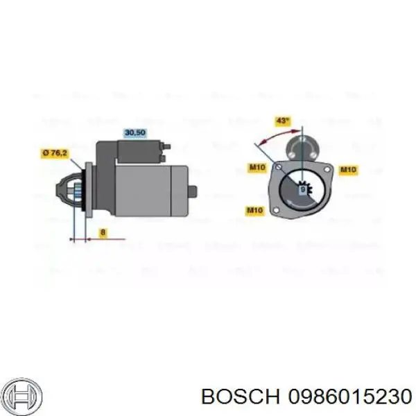 0986015230 Bosch стартер