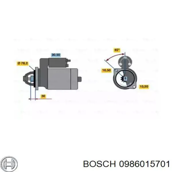 Купить 0986015701 Bosch Стартер