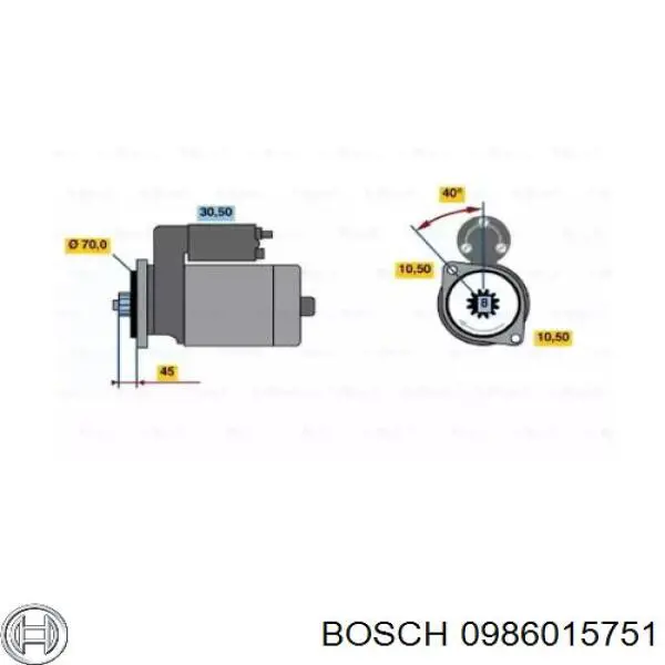 Стартер 0986015751 Bosch