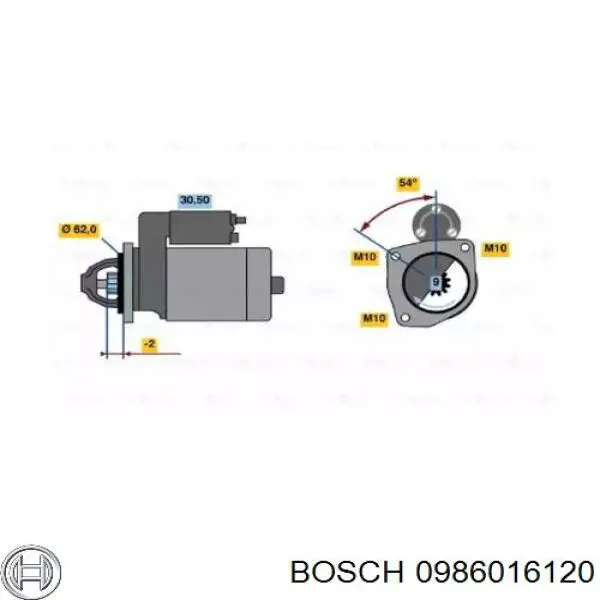 0986016120 Bosch Стартер автомобиля