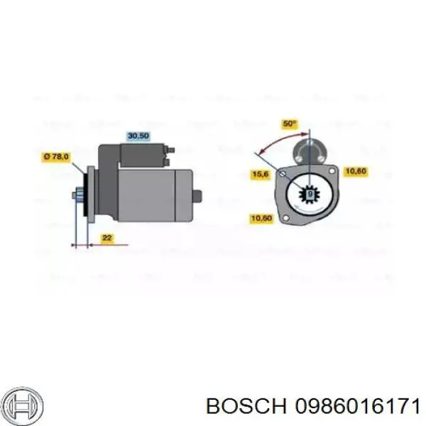 0986016171 Bosch стартер