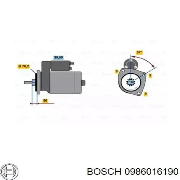 0986016190 Bosch стартер