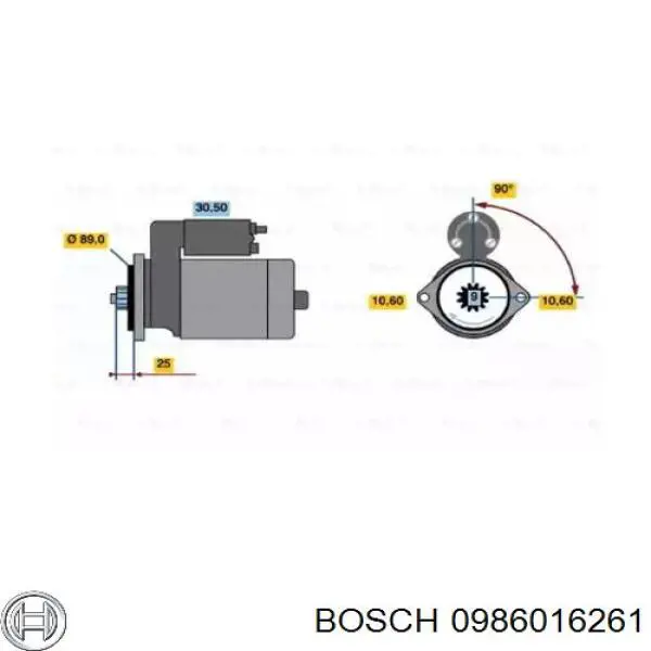 0986016261 Bosch стартер