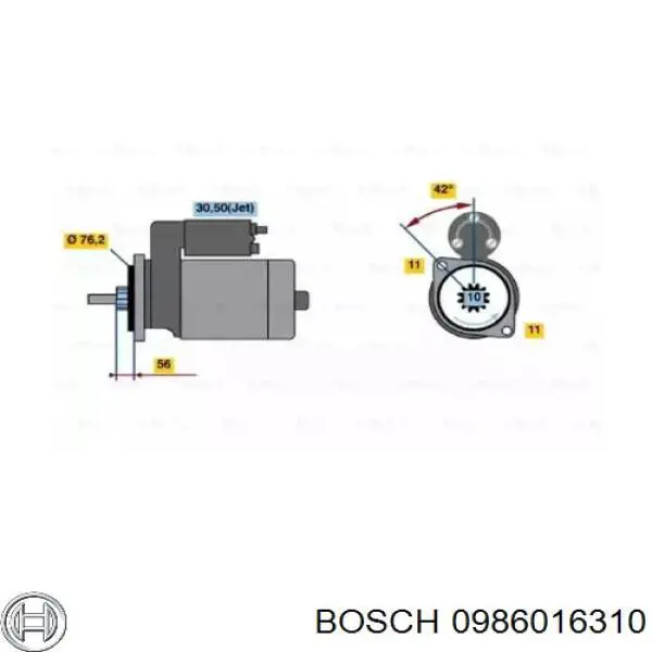 0986016310 Bosch стартер
