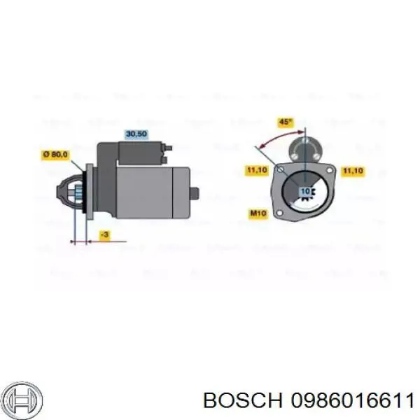 0986016611 Bosch стартер