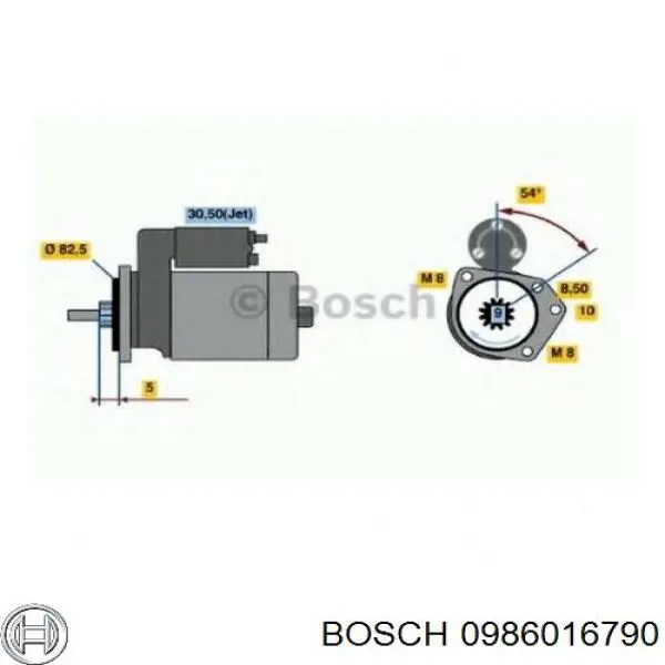 Motor de arranque 0986016790 Bosch