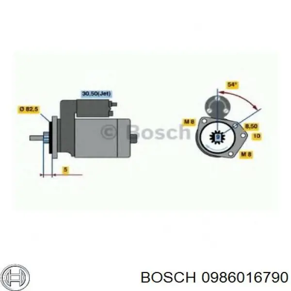 Стартер 0986016790 Bosch
