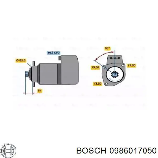 0986017050 Bosch стартер