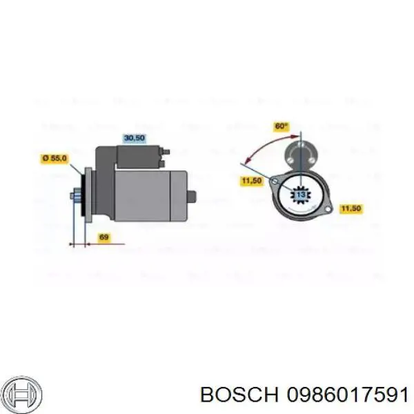 0986017591 Bosch стартер