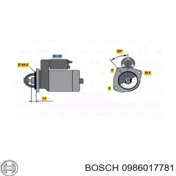 0986017781 Bosch стартер