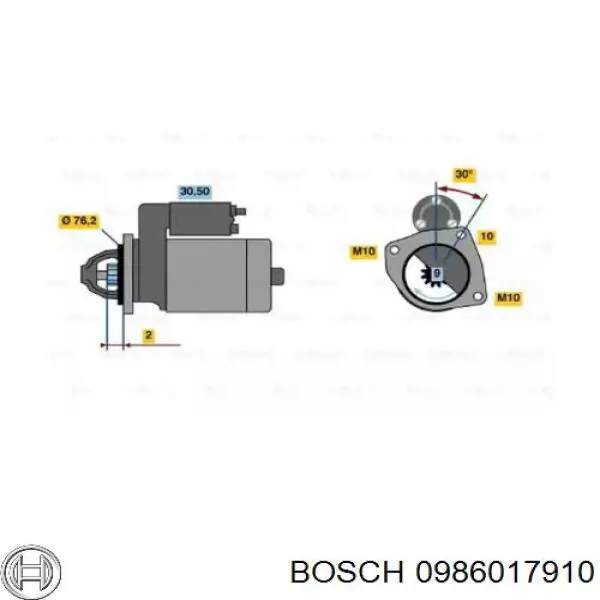 Стартер 0986017910 Bosch