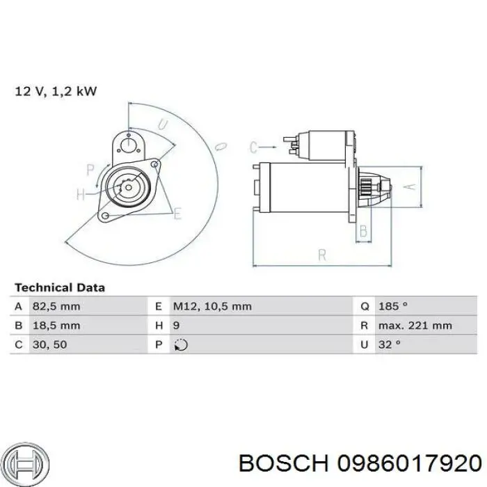 0986017920 Bosch стартер