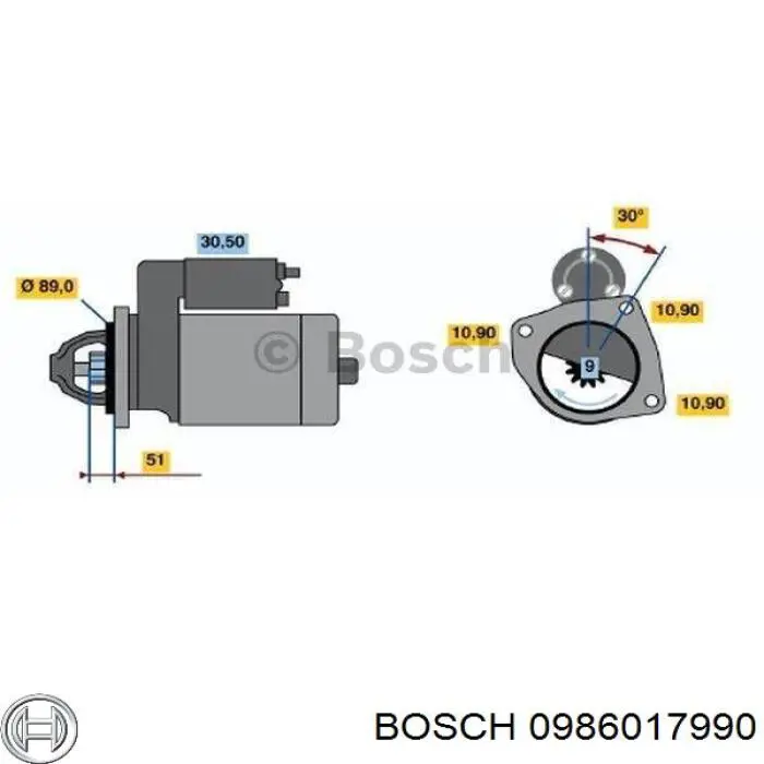 0986017990 Bosch стартер