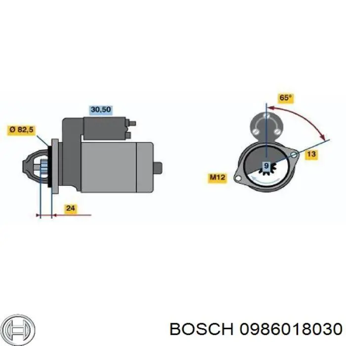 0986018030 Bosch Стартер автомобиля