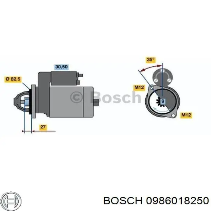 0986018250 Bosch стартер