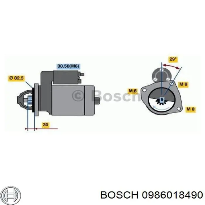 0986018490 Bosch стартер