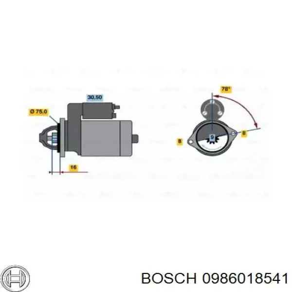 0986018541 Bosch стартер