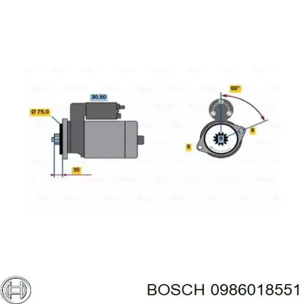 0986018551 Bosch стартер