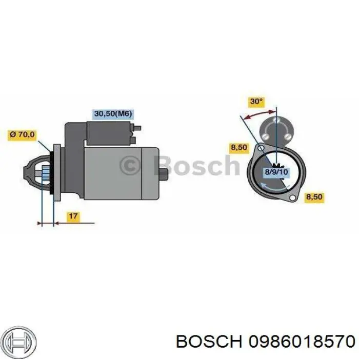 Стартер 0986018570 Bosch