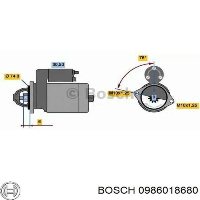 0 986 018 680 Bosch стартер