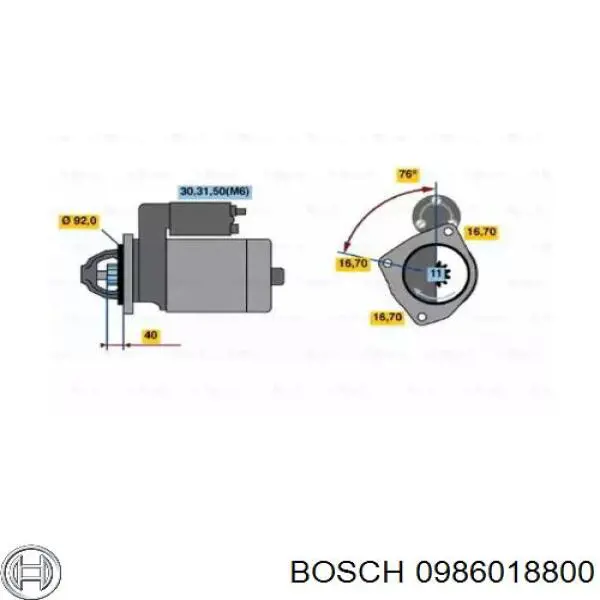 0986018800 Bosch стартер