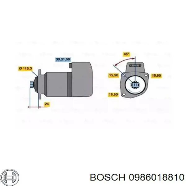 Стартер 0986018810 Bosch