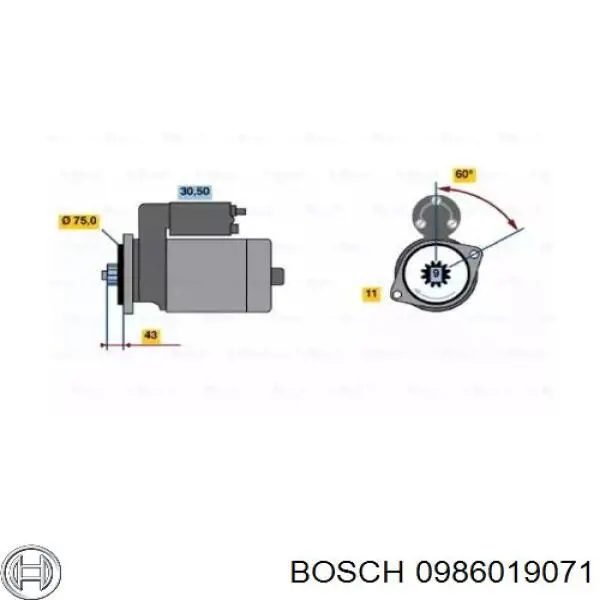 Стартер 0986019071 Bosch