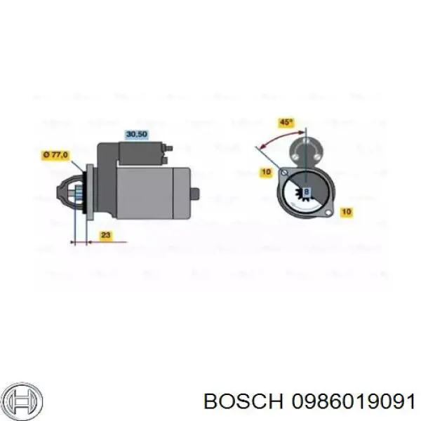 0986019091 Bosch стартер