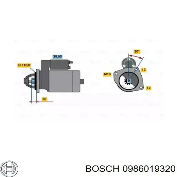 Motor de arranque 0986019320 Bosch