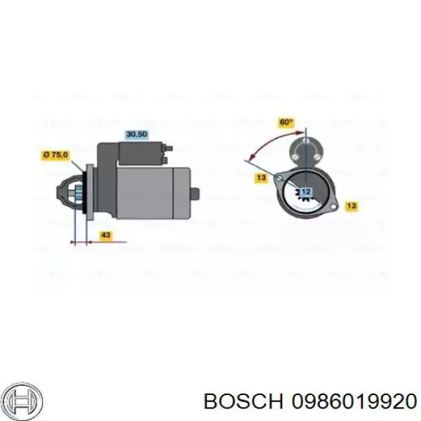0986019920 Bosch стартер
