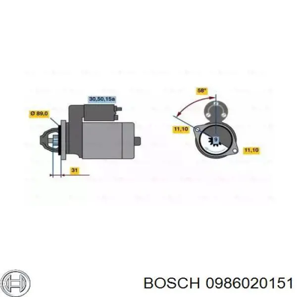  0986020151 Bosch стартер