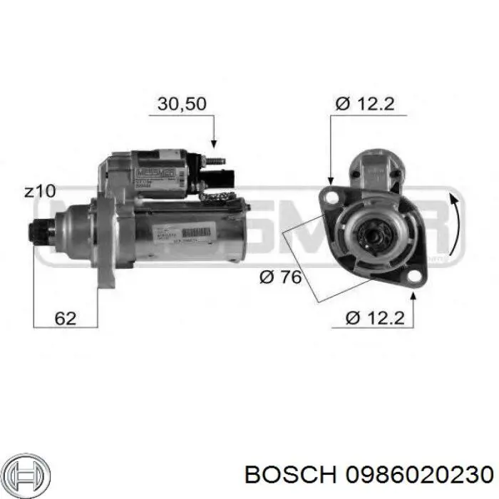 Стартер Bosch 0986020230 цена, от 67.14 USD