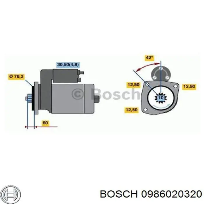 Стартер Bosch 0986020320 цена, от 110.35 USD