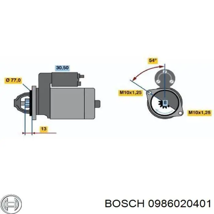0986020401 Bosch стартер