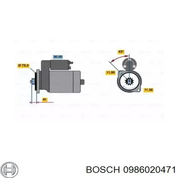 Стартер 0986020471 Bosch