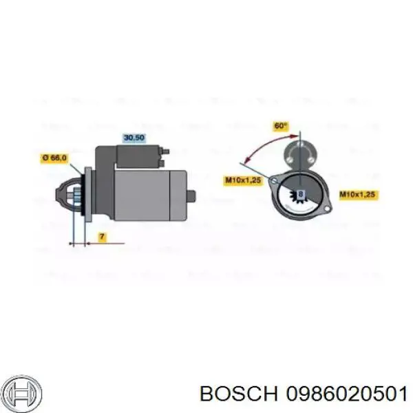 0986020501 Bosch стартер