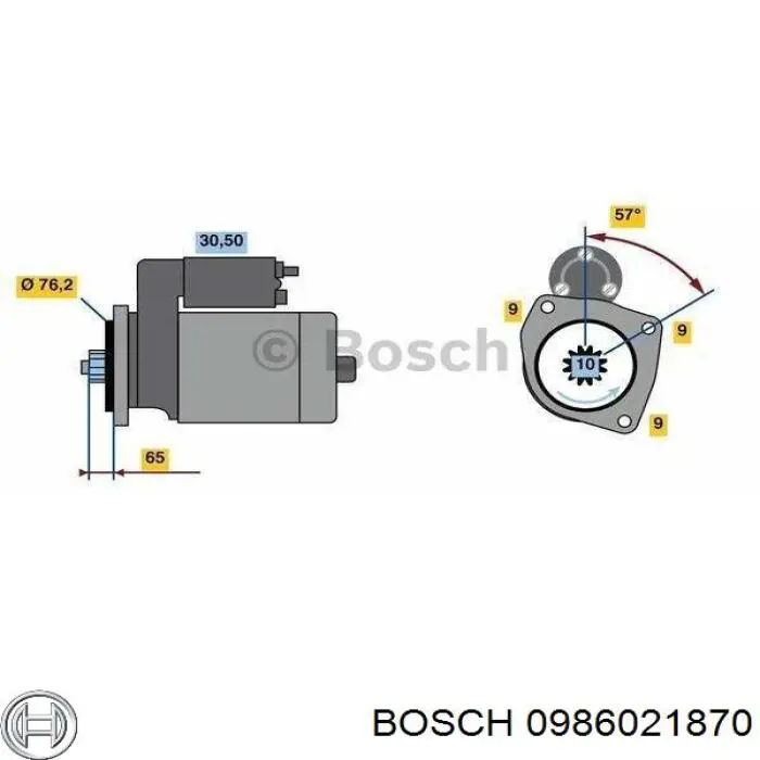 0 986 021 870 Bosch стартер