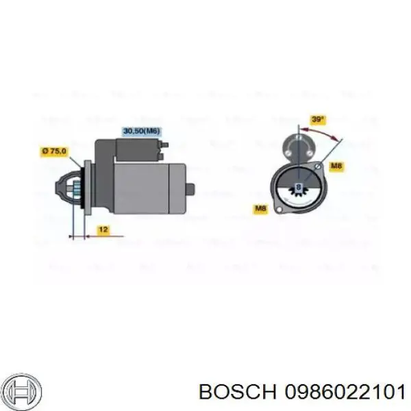 0986022101 Bosch стартер