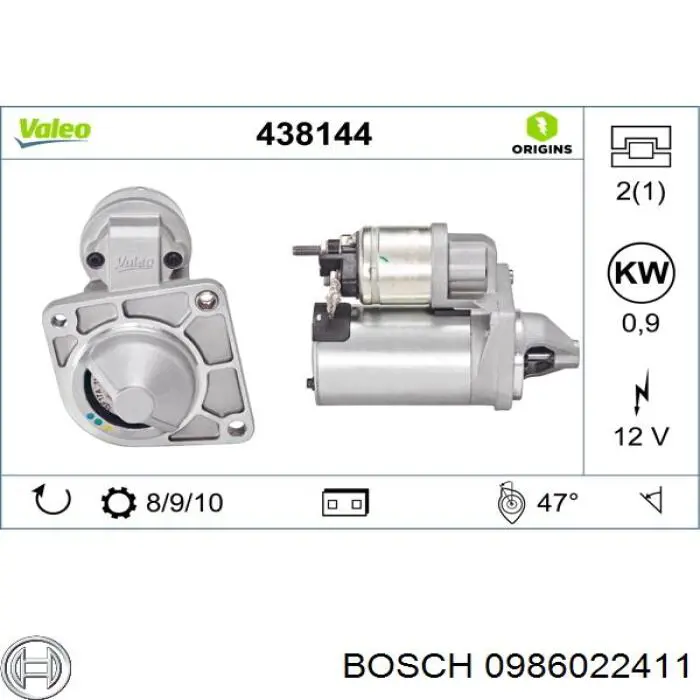 0986022411 Bosch стартер
