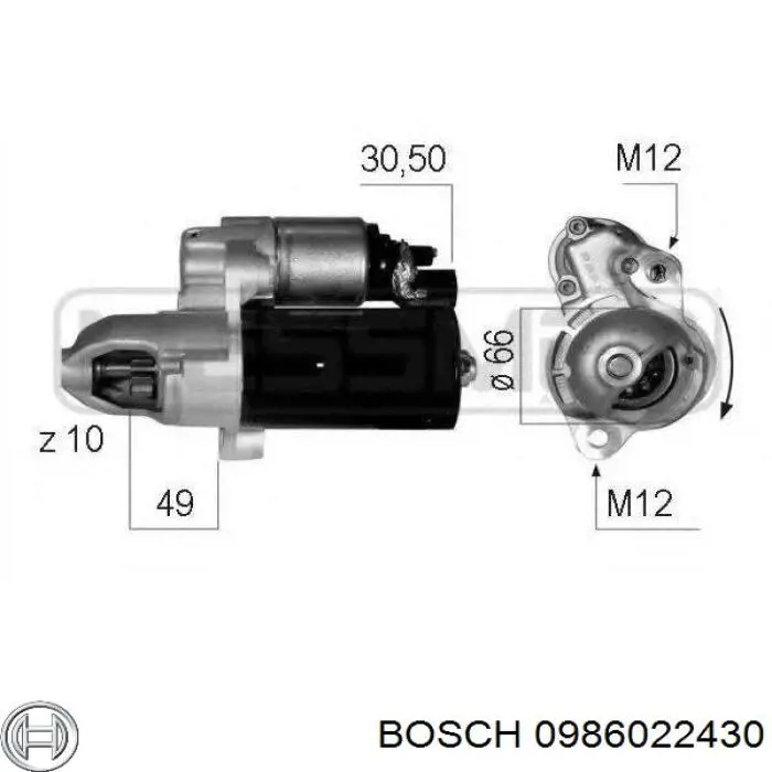0986022430 Bosch Стартер автомобиля
