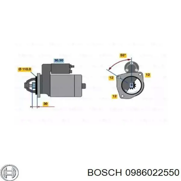 Стартер 0986022550 Bosch