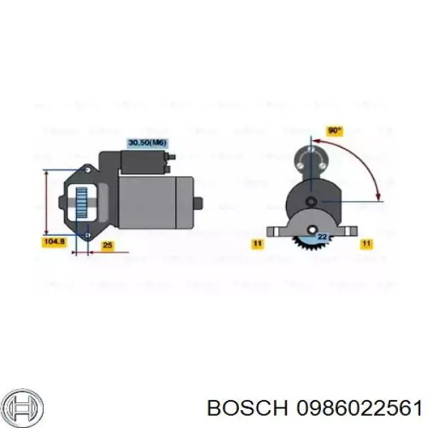 0 986 022 561 Bosch стартер