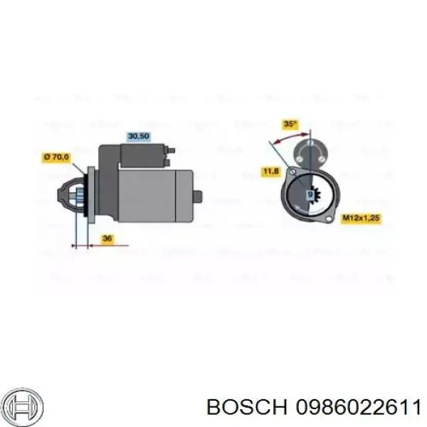 0986022611 Bosch стартер