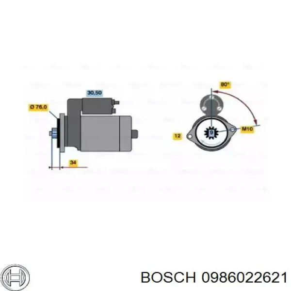 0 986 022 621 Bosch стартер