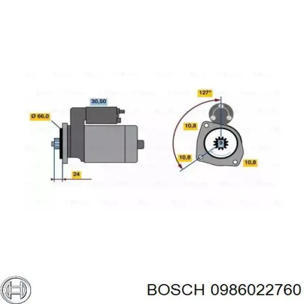 0986022760 Bosch стартер